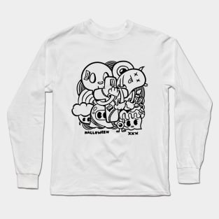 Halloween monster illustration. Doodle style. Long Sleeve T-Shirt